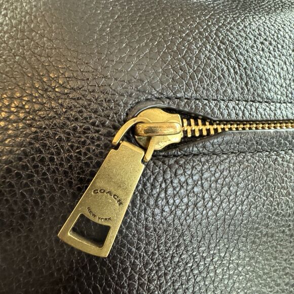 Coach Elle Black Pebble Leather Hobo Bag Large Carriage Shoulder Purse F31400 - Picture 14 of 16